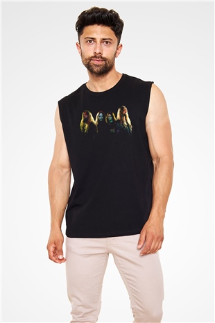 Hypocrisy Baskılı Unisex Siyah Kolsuz Tişört - Tshirt