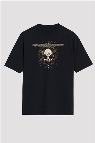Hypocrisy Baskılı Unisex Siyah Oversize Tişört - Tshirt