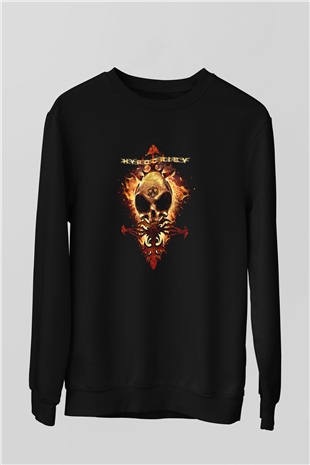 Hypocrisy Baskılı Unisex Siyah Sweatshirt