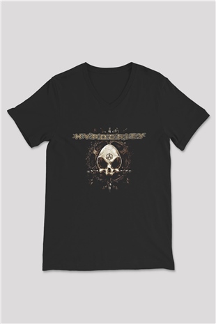 Hypocrisy Baskılı Unisex Siyah V Yaka Tişört - Tshirt