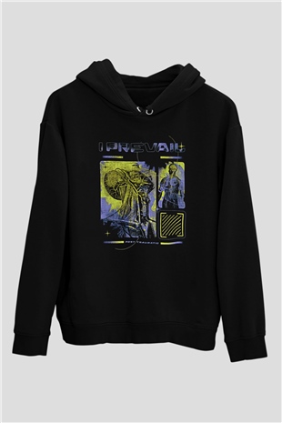 I Prevail Baskılı Unisex Siyah Kapüşonlu Sweatshirt