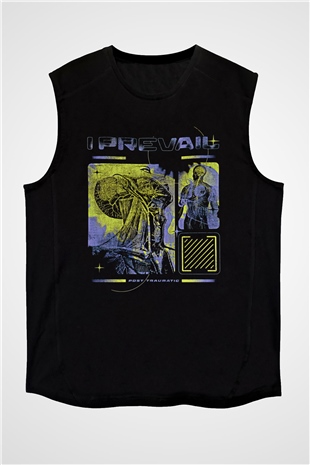 I Prevail Baskılı Unisex Siyah Kolsuz Tişört - Tshirt