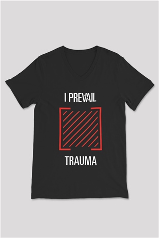 I Prevail Baskılı Unisex Siyah V Yaka Tişört - Tshirt