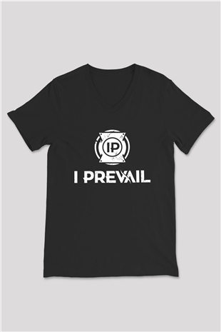 I Prevail Baskılı Unisex Siyah V Yaka Tişört - Tshirt