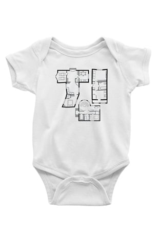 İç mimar Baskılı Beyaz Unisex Bebek Body - Zıbın