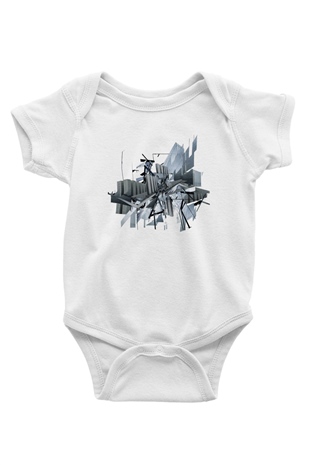 İç mimar Baskılı Beyaz Unisex Bebek Body - Zıbın