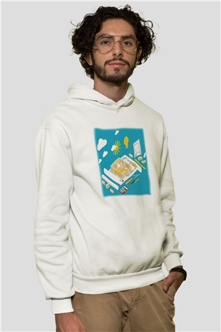 İç mimar Beyaz Unisex Hoodie