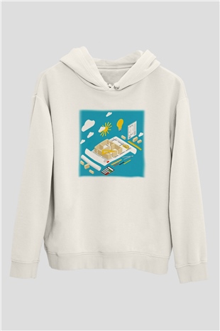 İç mimar Beyaz Unisex Hoodie