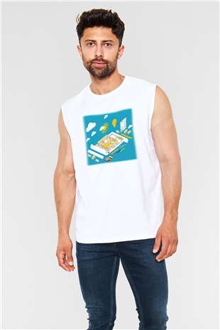 İç mimar Beyaz Unisex Kolsuz Tişört