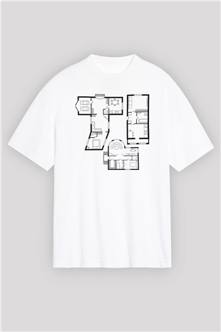 İç mimar Beyaz Unisex Oversize Tişört T-Shirt