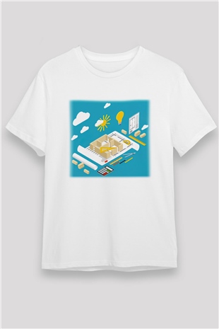 İç mimar Beyaz Unisex Tişört T-Shirt - TişörtFabrikası