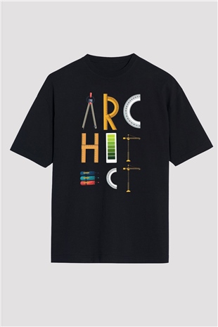 İç mimar Siyah Oversize Tişört Oversize T-shirt - TişörtFabrikası