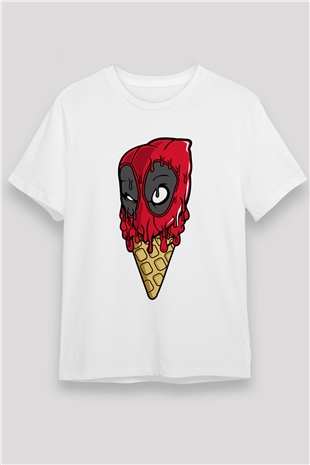 Ice Cream Dead Baskılı Unisex Beyaz Tişört