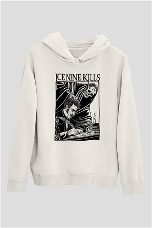 Ice Nine Kills Baskılı Beyaz Unisex Kapüşonlu Sweatshirt