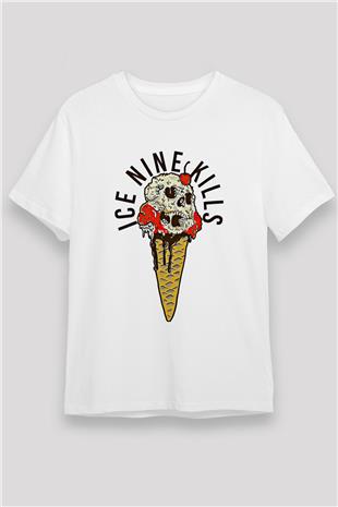 Ice Nine Kills Baskılı Unisex Beyaz Tişört - Tshirt