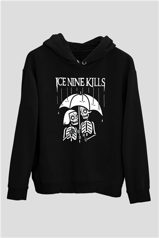 Ice Nine Kills Baskılı Unisex Siyah Kapüşonlu Sweatshirt