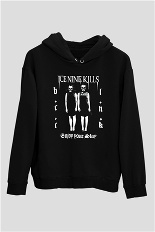 Ice Nine Kills Baskılı Unisex Siyah Kapüşonlu Sweatshirt
