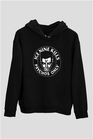 Ice Nine Kills Baskılı Unisex Siyah Kapüşonlu Sweatshirt