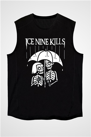 Ice Nine Kills Baskılı Unisex Siyah Kolsuz Tişört - Tshirt