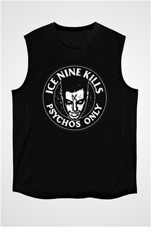 Ice Nine Kills Baskılı Unisex Siyah Kolsuz Tişört - Tshirt