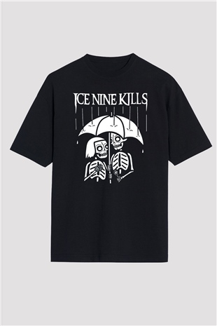 Ice Nine Kills Baskılı Unisex Siyah Oversize Tişört - Tshirt