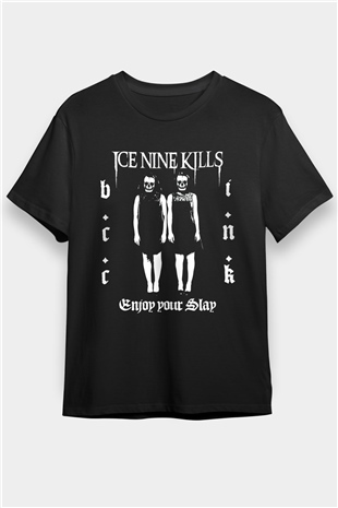 Ice Nine Kills Baskılı Unisex Siyah Tişört - Tshirt