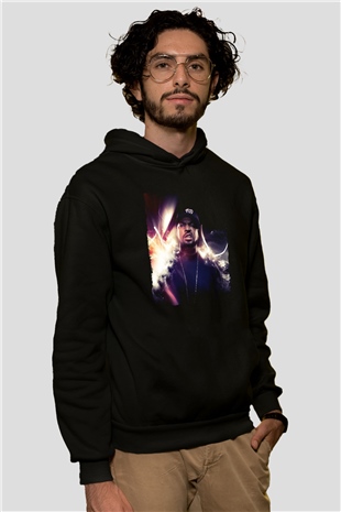 Ice-T Siyah Unisex Kapüşonlu Sweatshirt