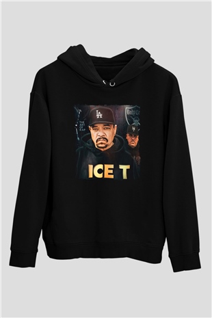 Ice-T Siyah Unisex Kapüşonlu Sweatshirt