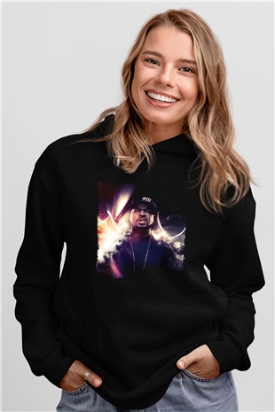 Ice-T Siyah Unisex Kapüşonlu Sweatshirt