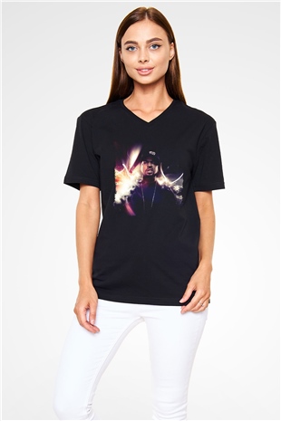 Ice-T Siyah Unisex V Yaka Tişört