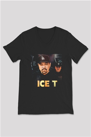 Ice-T Siyah Unisex V Yaka Tişört