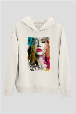 Iggy Azalea Beyaz Unisex Kapüşonlu Sweatshirt