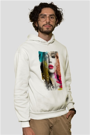 Iggy Azalea Beyaz Unisex Kapüşonlu Sweatshirt