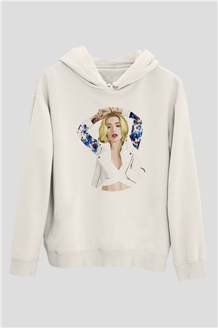 Iggy Azalea Beyaz Unisex Kapüşonlu Sweatshirt