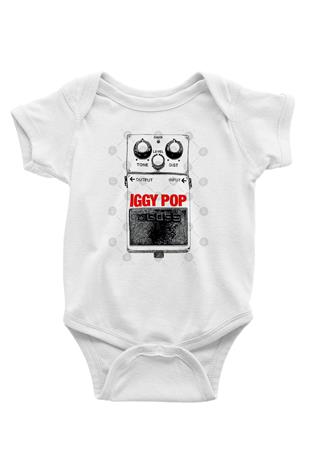 Iggy Pop Baskılı Beyaz Unisex Bebek Body - Zıbın