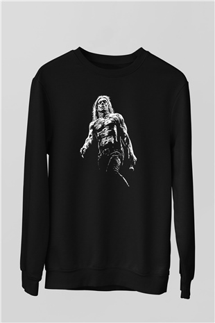 Iggy Pop Baskılı Unisex Siyah Sweatshirt