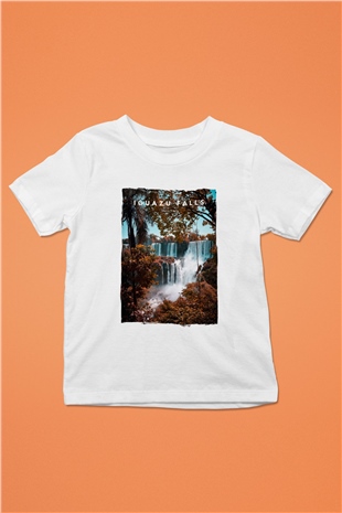 Iguazu Şelalesi Beyaz Unisex Çocuk Tişört