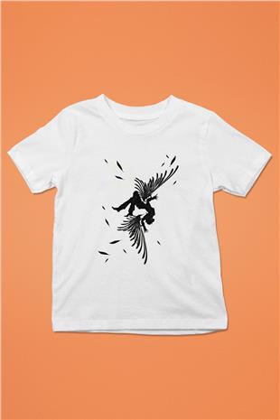 İkarus Baskılı Beyaz Unisex Beyaz Çocuk Tişört - Tshirt