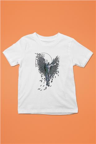 İkarus Baskılı Beyaz Unisex Beyaz Çocuk Tişört - Tshirt