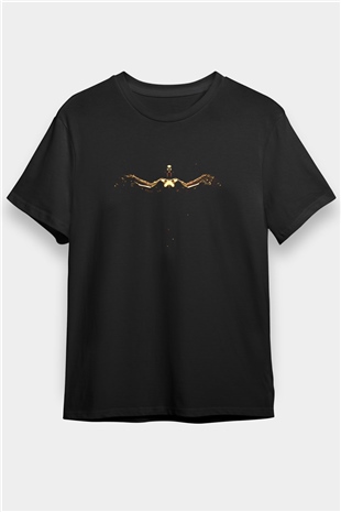 İkarus Baskılı Unisex Siyah Tişört - Tshirt