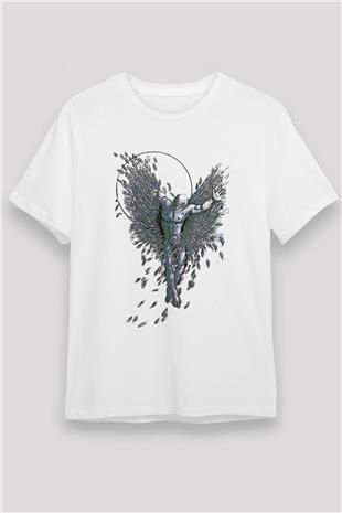 İkarus Unisex Baskılı Beyaz Tişört - Tshirt