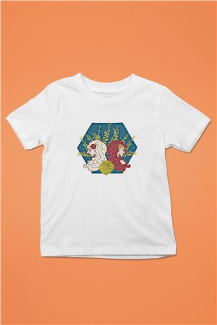 İkizler Burcu Baskılı Beyaz Unisex Beyaz Çocuk Tişört - Tshirt