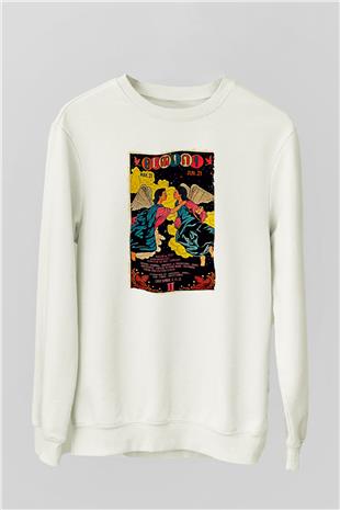 İkizler Burcu Baskılı Beyaz Unisex Sweatshirt