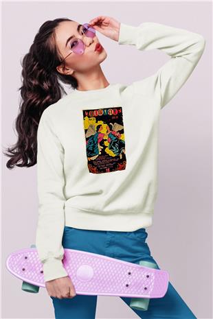 İkizler Burcu Baskılı Beyaz Unisex Sweatshirt