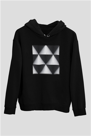 Illüzyon Siyah Unisex Hoodie