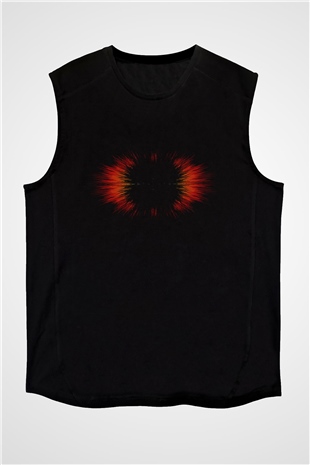 Illüzyon Siyah Unisex Kolsuz Tişört