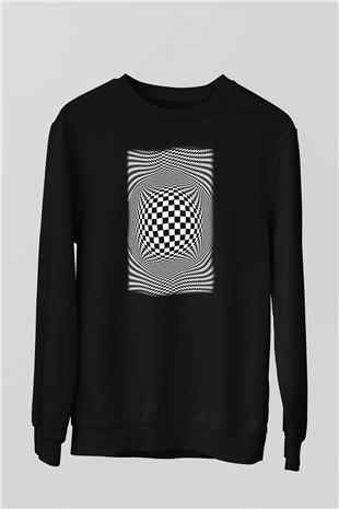 Illüzyon Siyah Unisex Sweatshirt