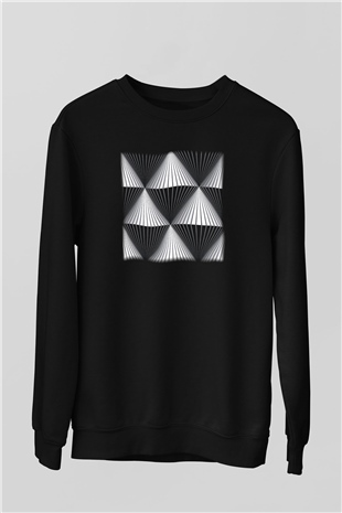 Illüzyon Siyah Unisex Sweatshirt
