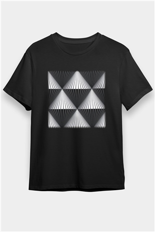 Illüzyon Siyah Unisex Tişört T-Shirt - TişörtFabrikası