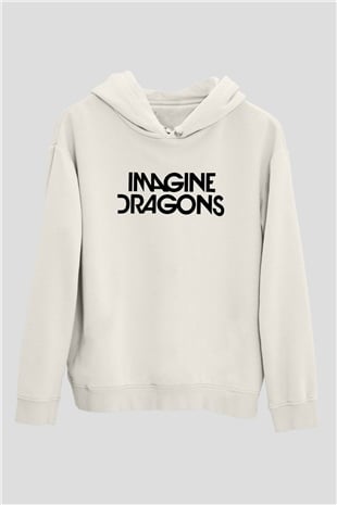 Imagine Dragons Beyaz Unisex Kapşonlu Sweatshirt